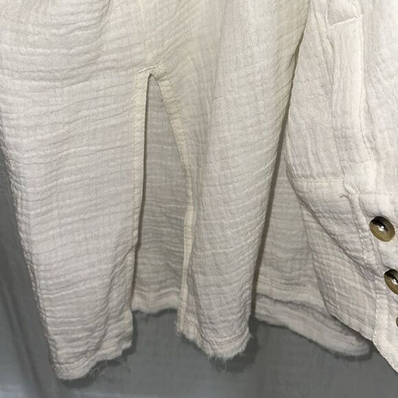 free people SML Cardiff Drop Sleeve Button Front Oversized High Low Shirt - Picture 9 of 11